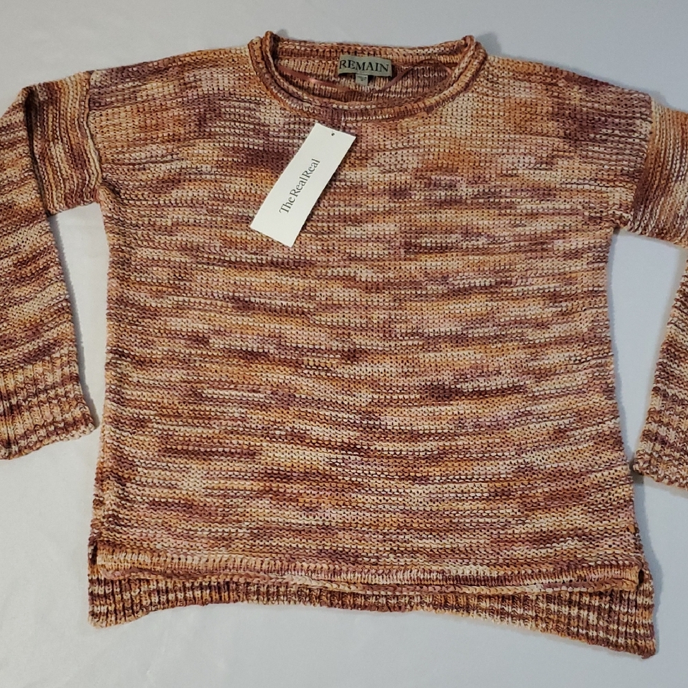 Remain EUC Beautiful Women's Knit Blend Multicolor Crew Neck Sweater Sz Small